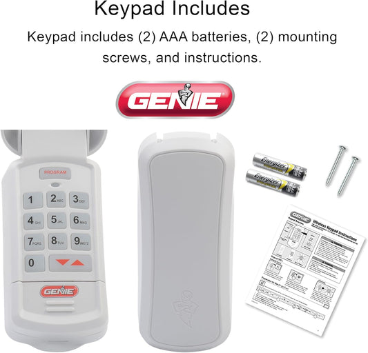Genie Wireless Keyless Garage Door Opener Keypad, Intellicode Security, Backlit PIN Entry, Easy Installation