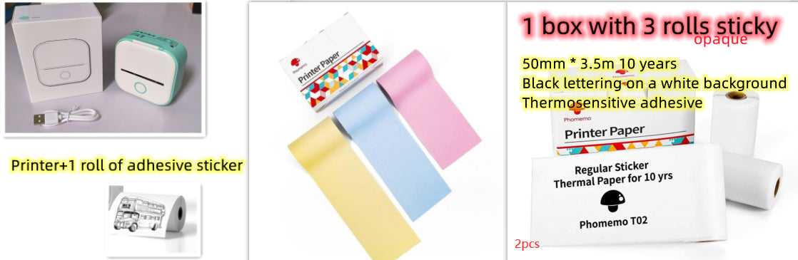 Portable Mini Thermal Label & Photo Printer – Bluetooth-Compatible, Home & Student Use, Price Tag Printer