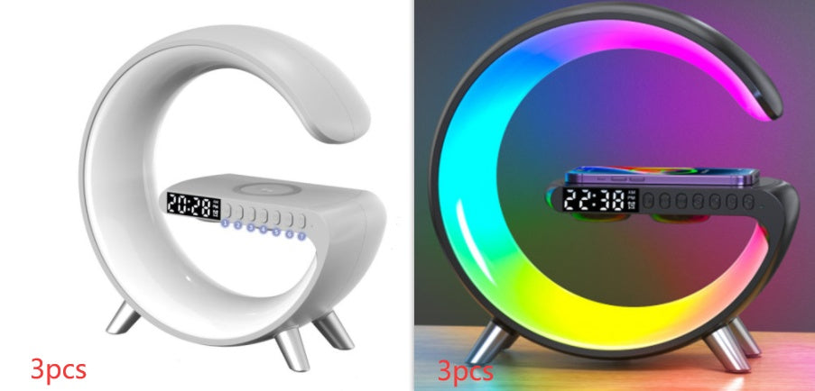 G-Shaped LED Lamp with Bluetooth Speaker & Wireless Charger – Smart App-Controlled Ambient Light for Bedroom & Home Décor