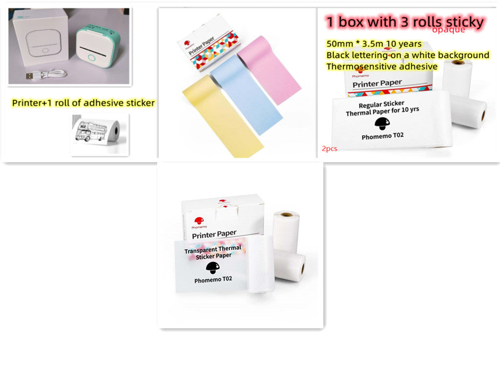 Portable Mini Thermal Label & Photo Printer – Bluetooth-Compatible, Home & Student Use, Price Tag Printer