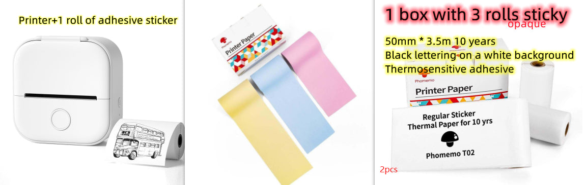 Portable Mini Thermal Label & Photo Printer – Bluetooth-Compatible, Home & Student Use, Price Tag Printer